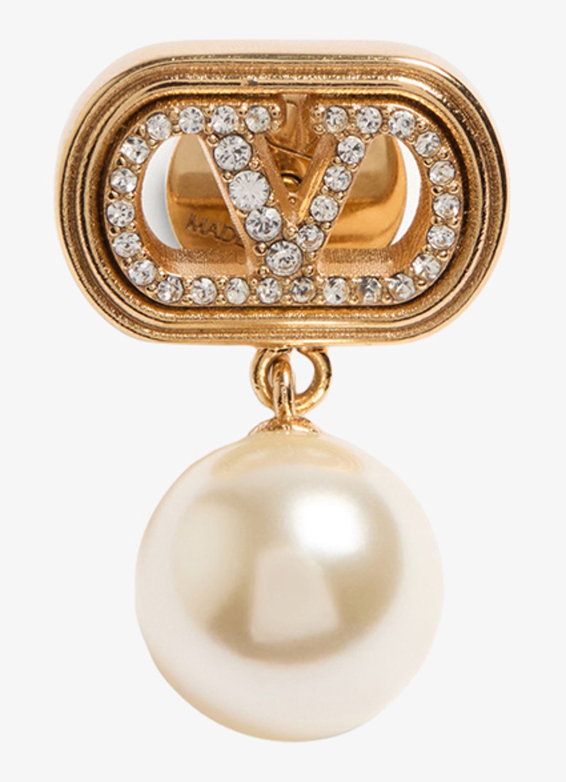 Valentino Garavani Oorstekers met hanger en logo - detail 3 goud