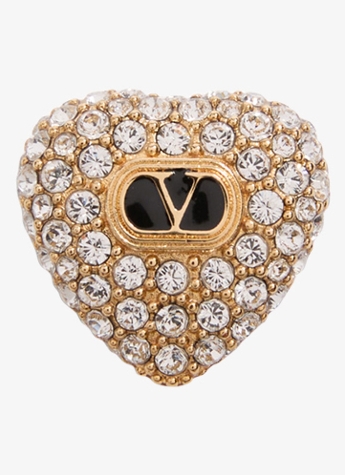 Valentino Garavani Oorstekers met logo en strass - detail goud