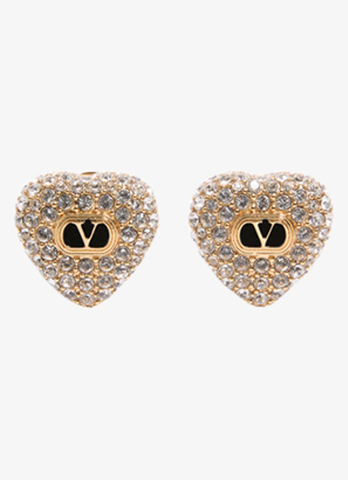 Valentino Garavani Oorstekers met logo en strass - voorkant 3 goud