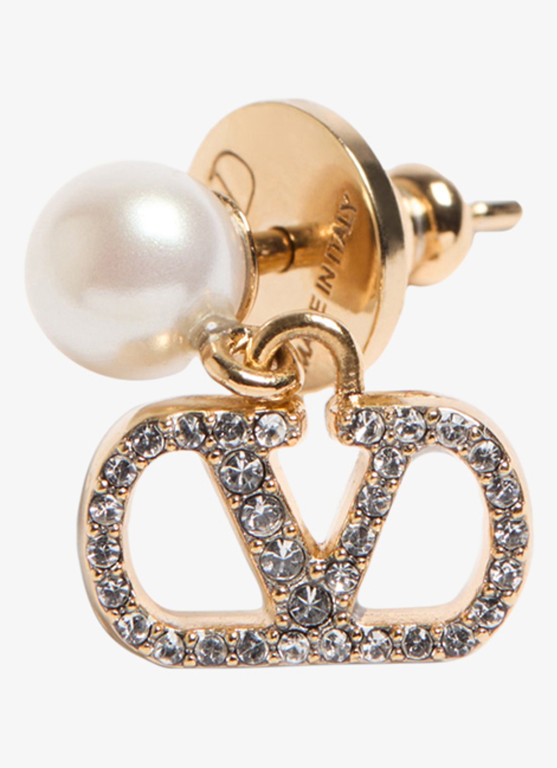 Valentino Garavani Oorstekers met logo - detail goud