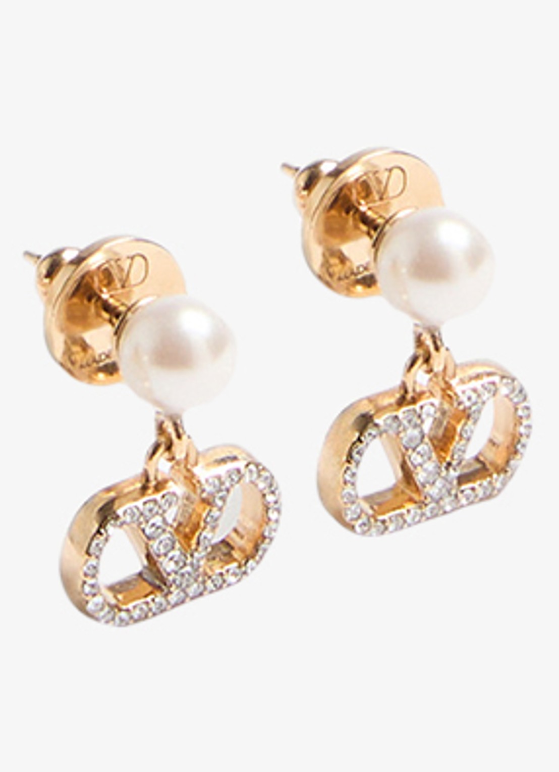 Valentino Garavani Oorstekers met logo - voorkant 3 goud