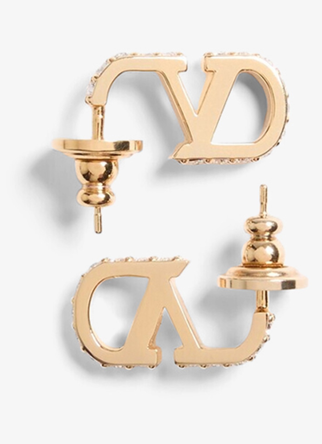 Valentino Garavani Oorstekers met logo - voorkant goud