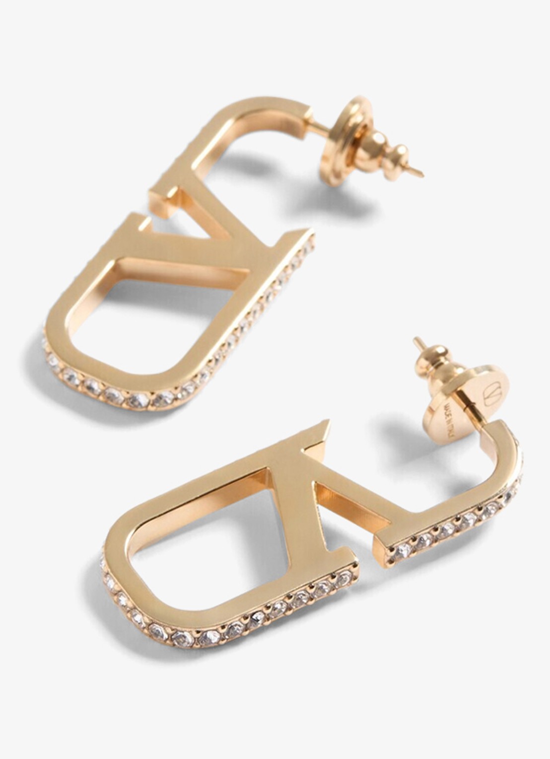 Valentino Garavani Oorstekers met logo - voorkant 2 goud