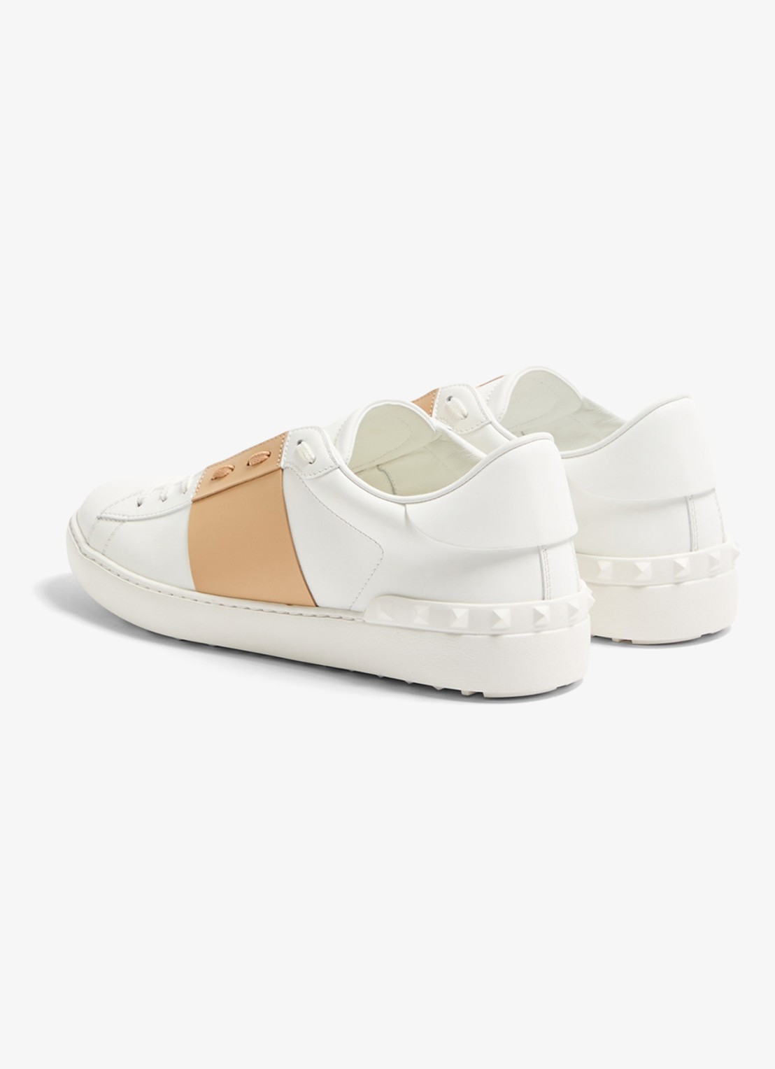 Valentino Garavani Open sneaker van kalfsleer - achterkant beige