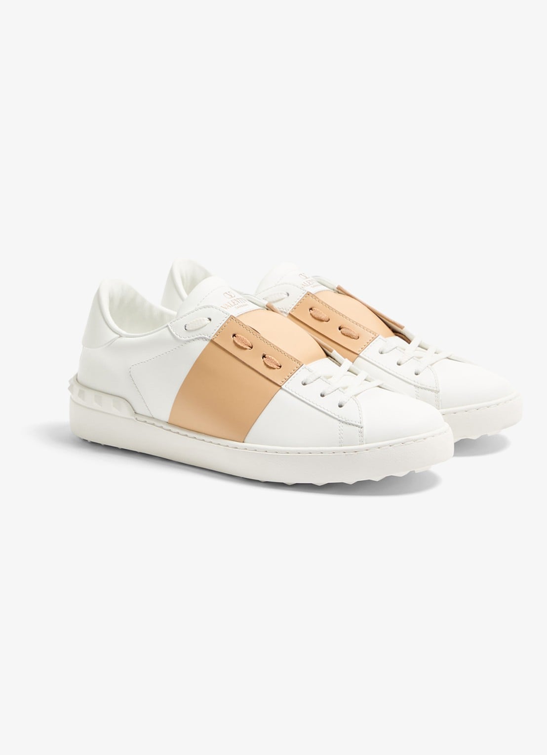 Valentino Garavani Open sneaker van kalfsleer - detail 4 beige