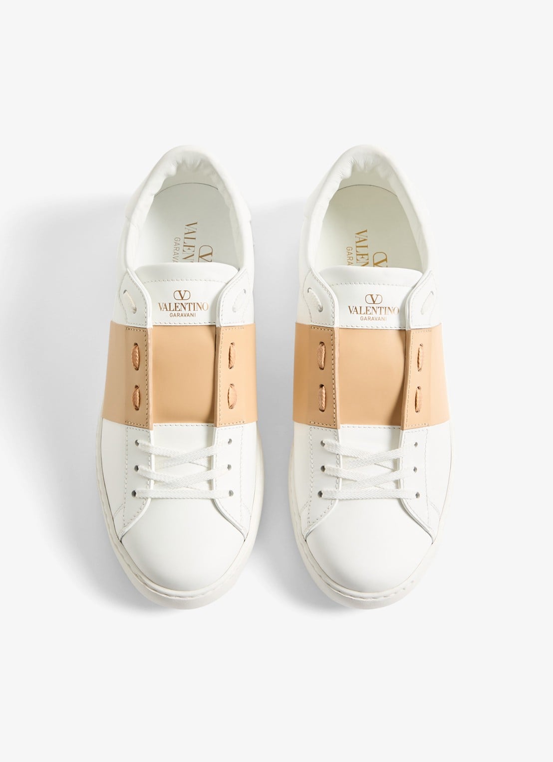 Valentino Garavani Open sneaker van kalfsleer - detail 5 beige