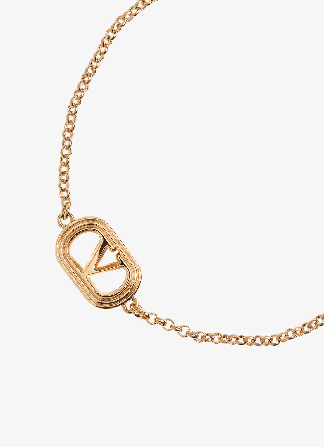 Valentino Garavani Ovalette armband met logo - detail goud