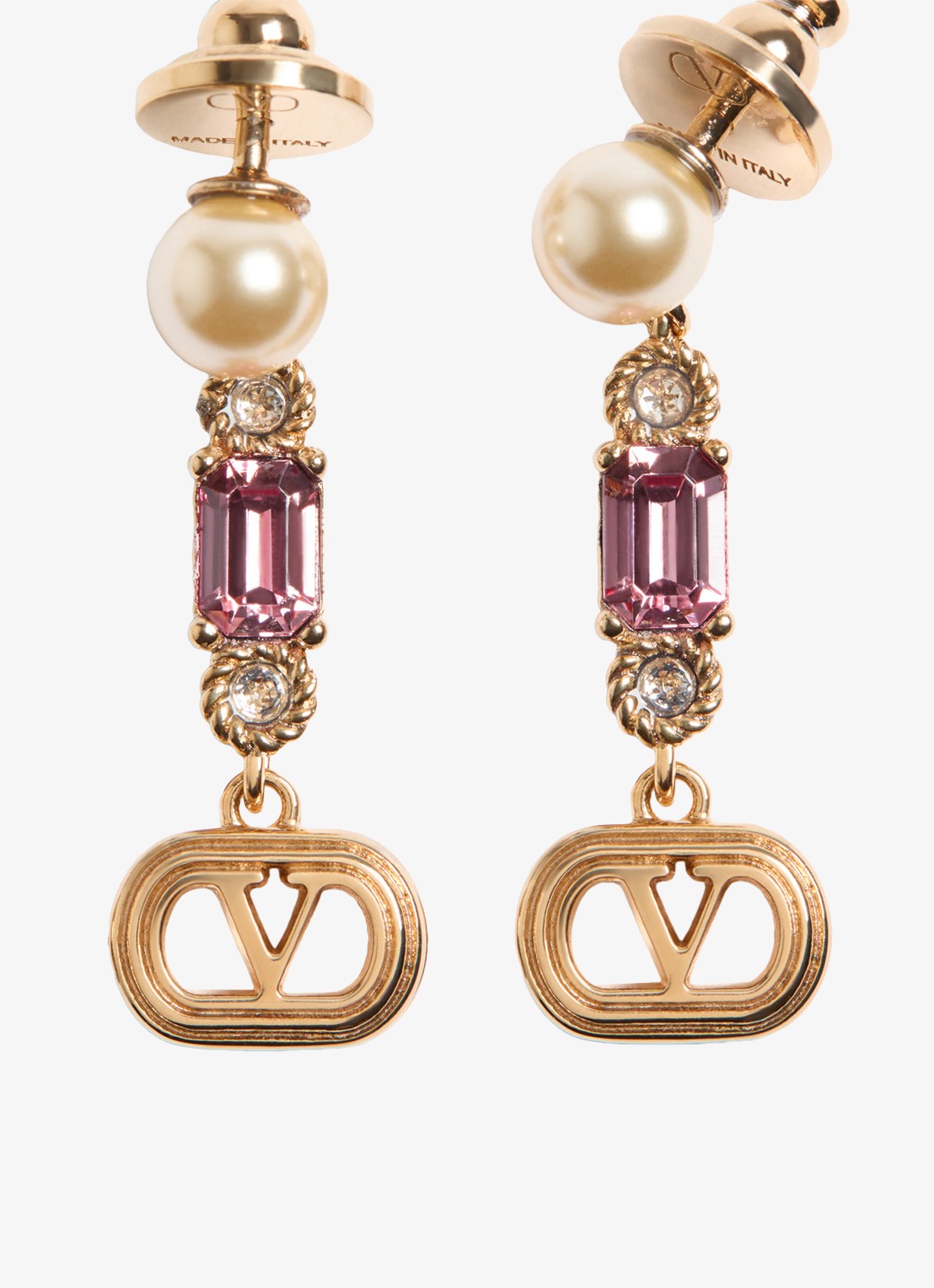 Valentino Garavani Ovalette oorstekers met logo - detail 2 goud