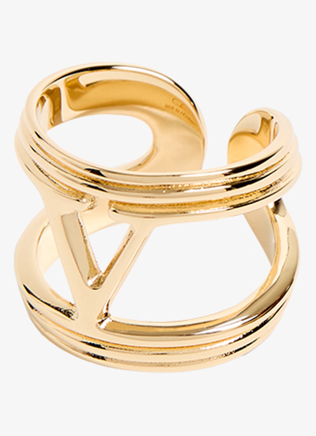 Valentino Garavani Ovalette ring met logo - detail 4 goud