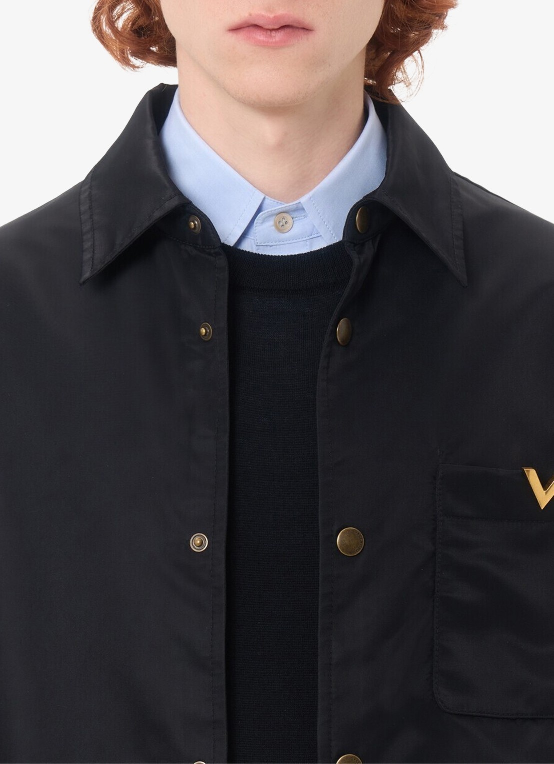 Valentino Garavani Oversized fit overshirt met borstzak - detail 5 zwart