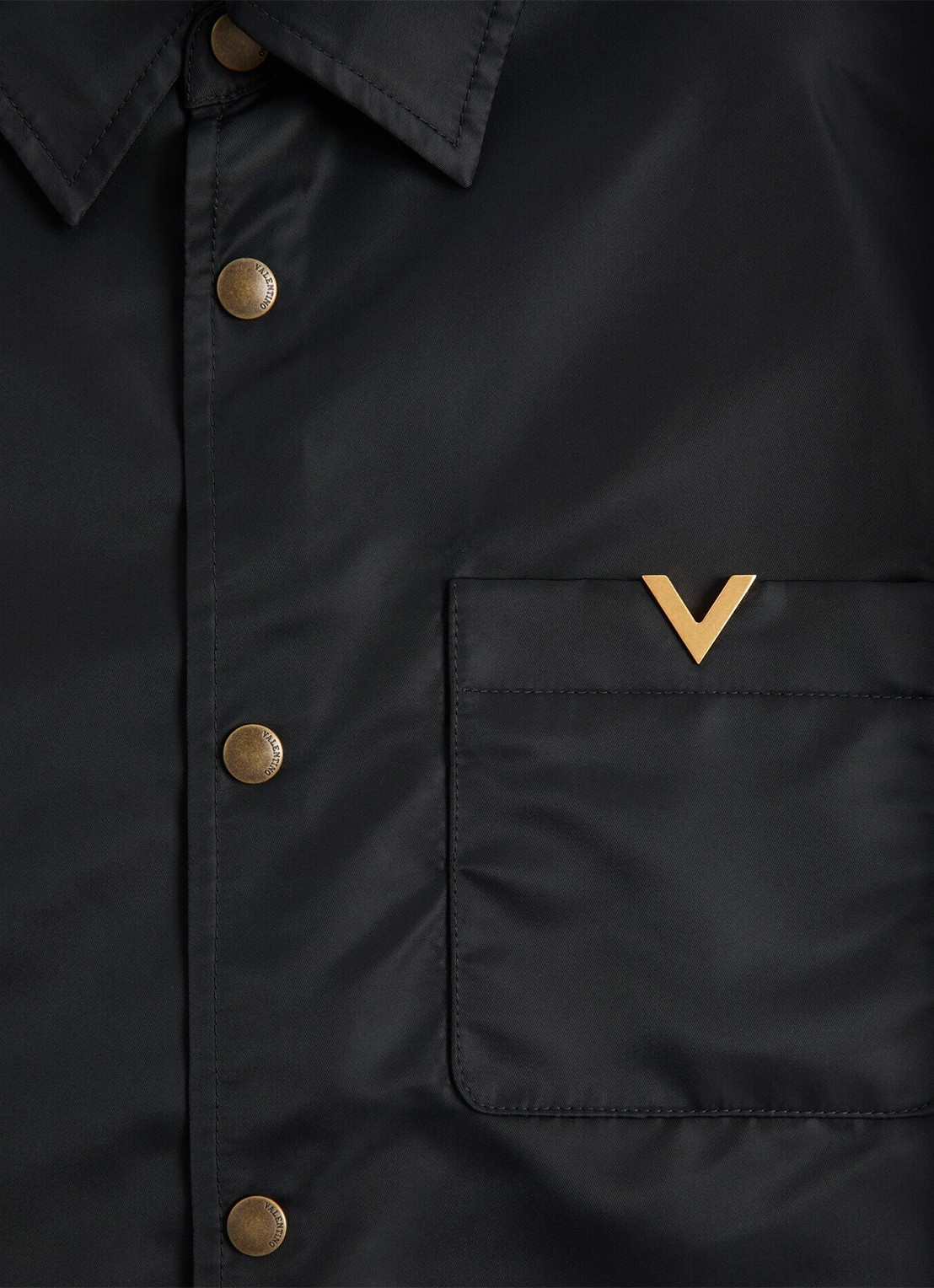 Valentino Garavani Oversized fit overshirt met borstzak - detail 6 zwart