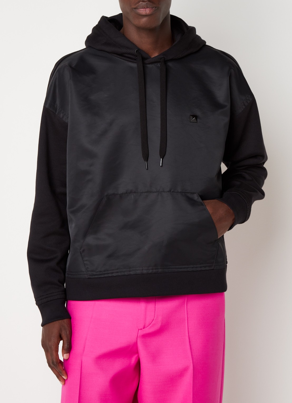 Valentino Garavani Oversized hoodie met stud - detail 4 zwart