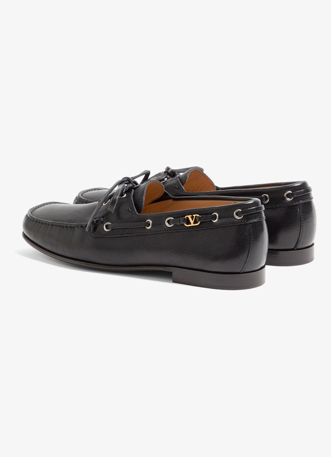 Valentino Garavani Palm Avenue bootschoen van leer - achterkant 6 zwart