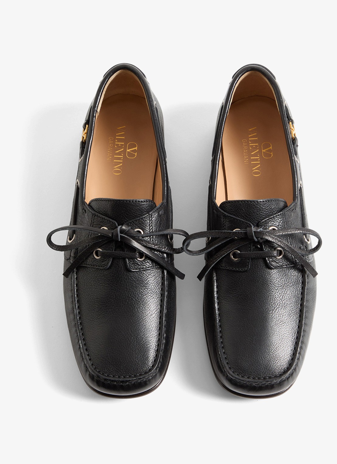 Valentino Garavani Palm Avenue bootschoen van leer - detail 3 zwart