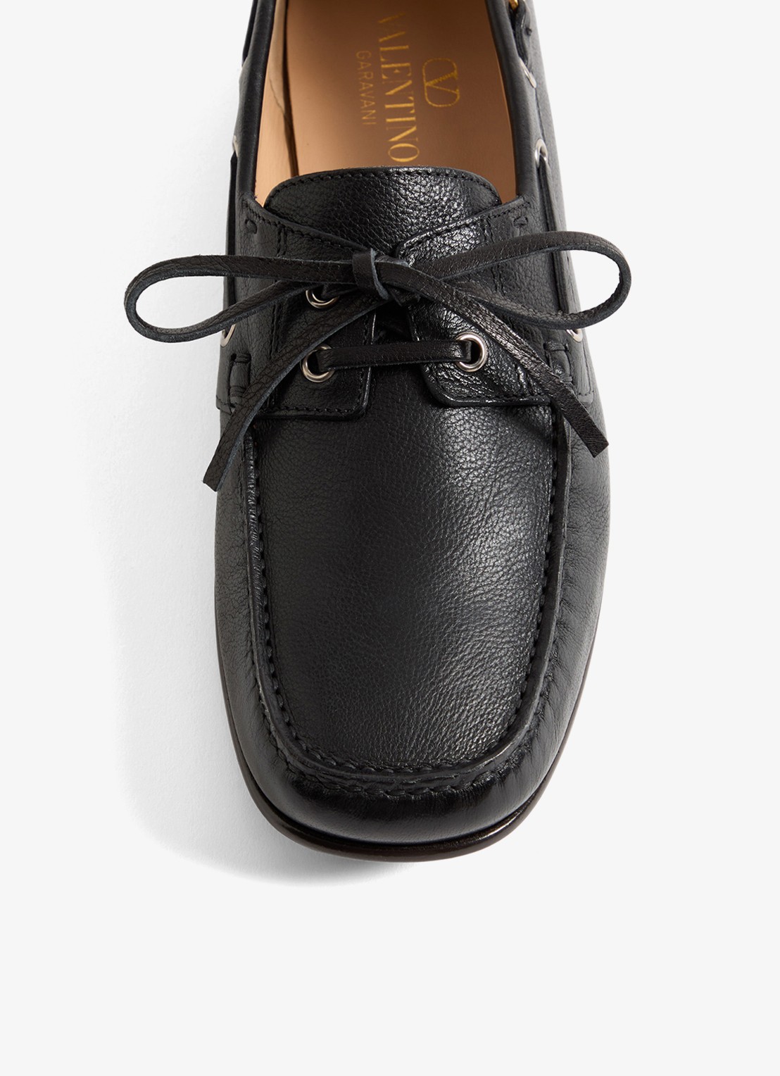 Valentino Garavani Palm Avenue bootschoen van leer - detail 4 zwart