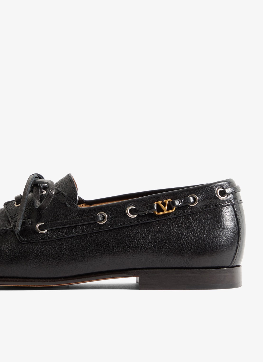 Valentino Garavani Palm Avenue bootschoen van leer - detail 5 zwart