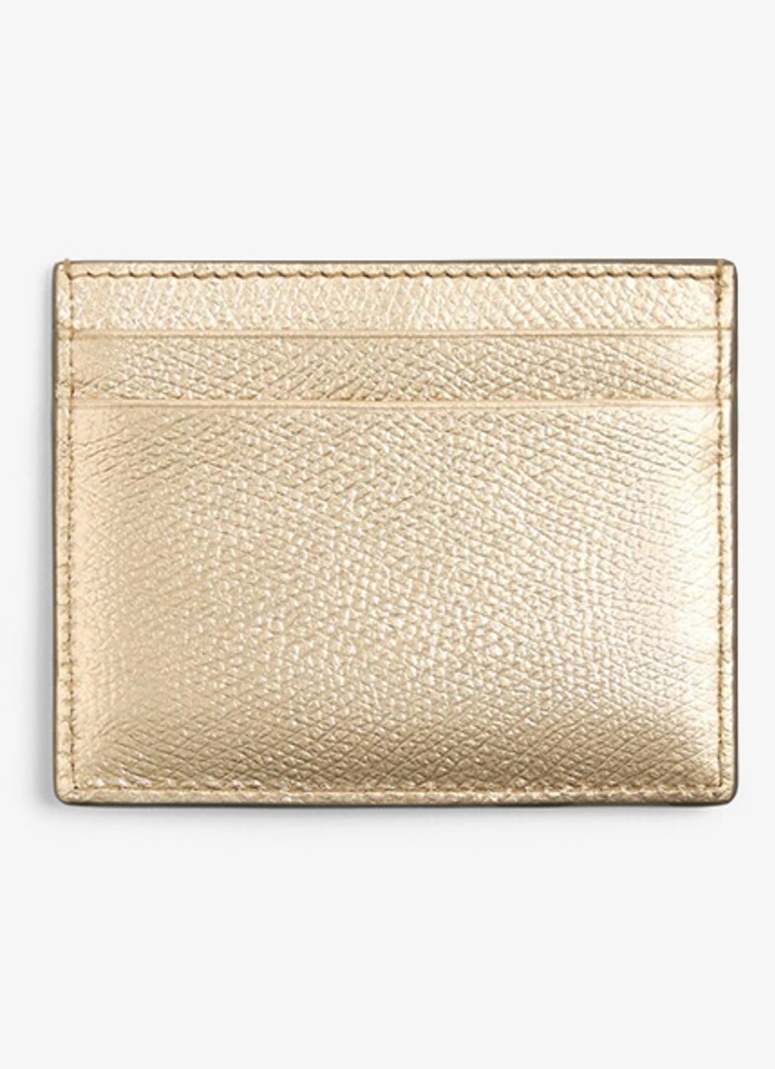 Valentino Garavani Pasjeshouder van kalfsleer met metallic finish - achterkant 4 goud
