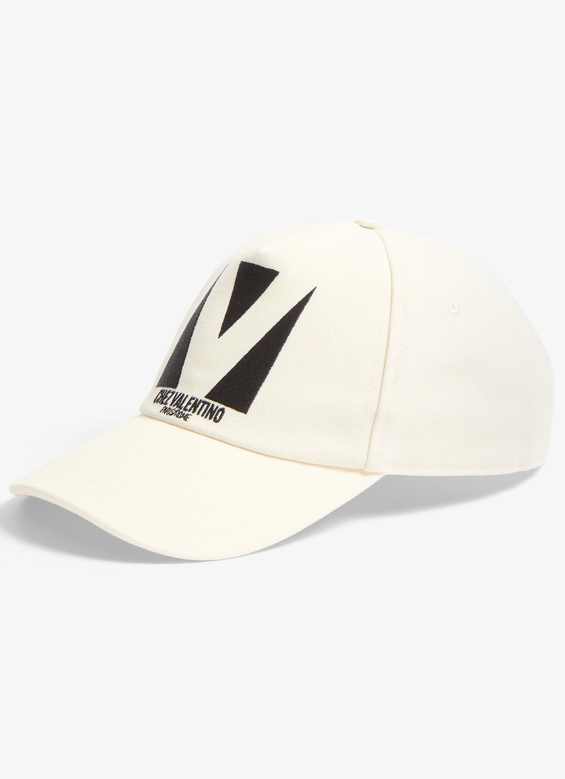 Valentino Garavani Pet met logoborduring - voorkant 4 gebroken wit