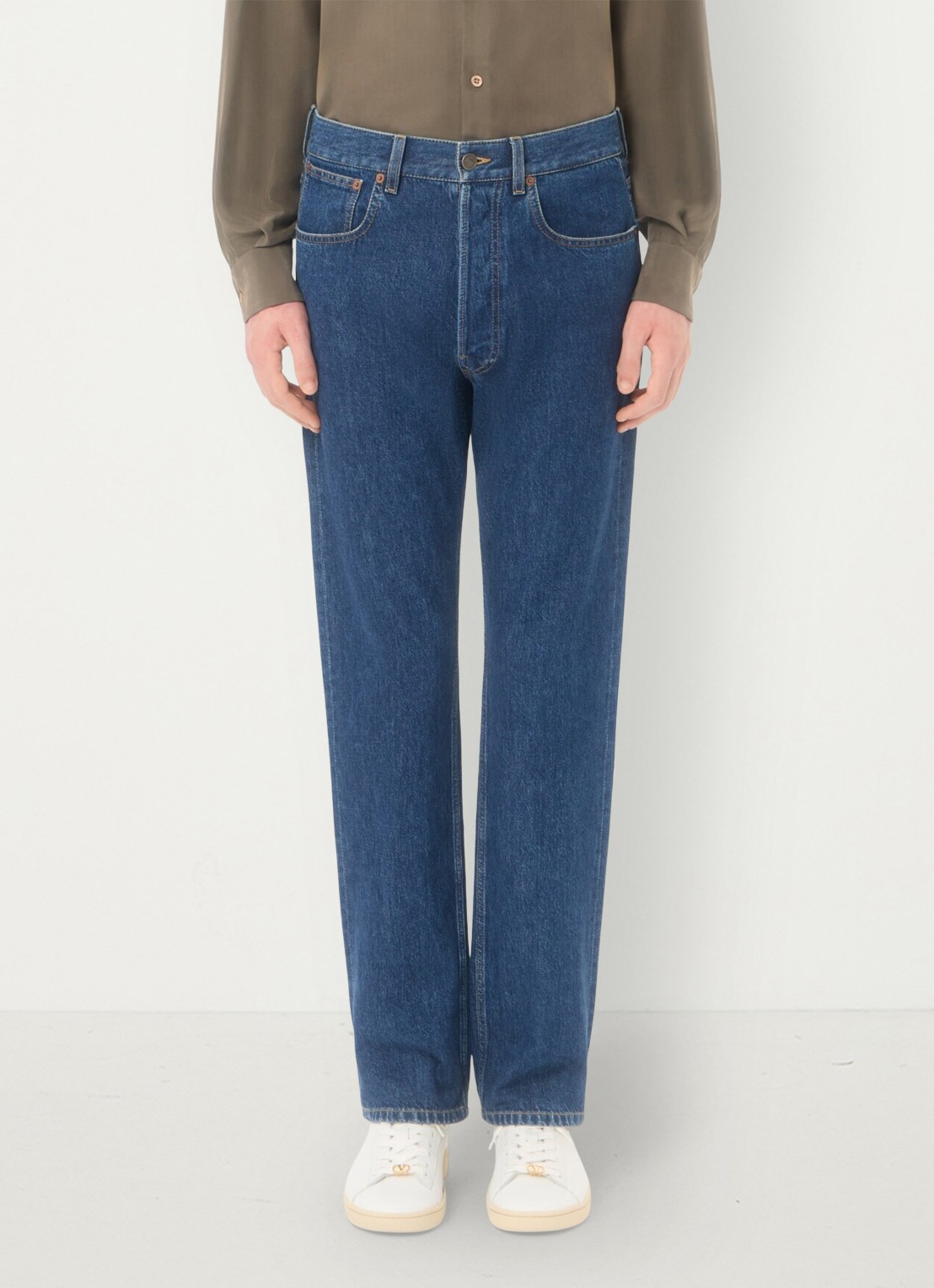 Valentino Garavani Regular fit jeans met donkere wassing - detail 4 indigo