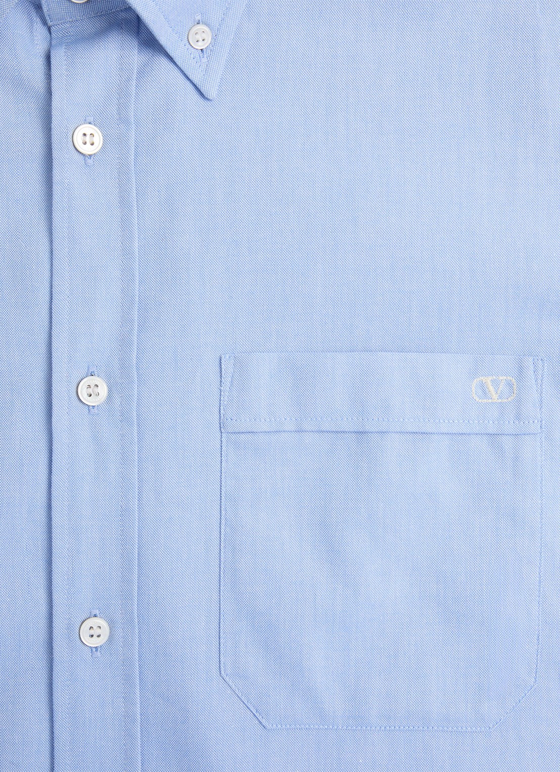Valentino Garavani Regular fit overhemd met borstzak - detail 7 lichtblauw
