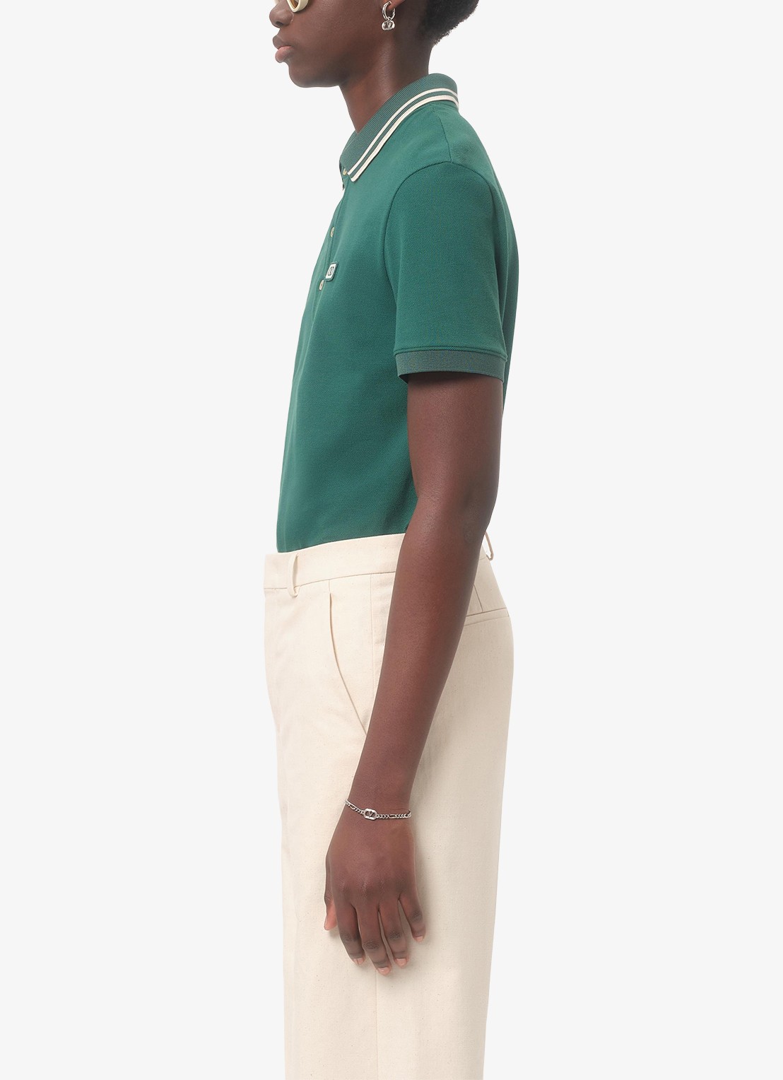Valentino Garavani Regular fit polo met logo - detail 2 groen