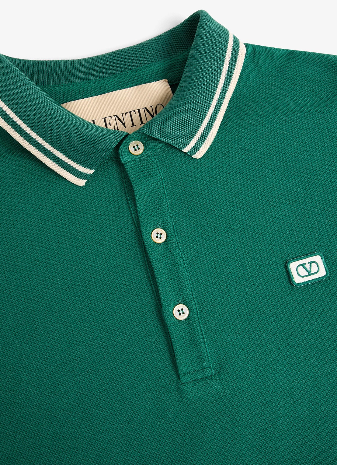 Valentino Garavani Regular fit polo met logo - detail 5 groen