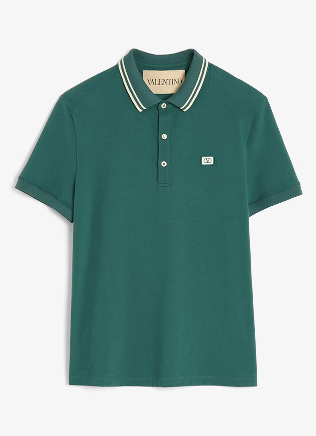 Valentino Garavani Regular fit polo met logo - voorkant 6 groen
