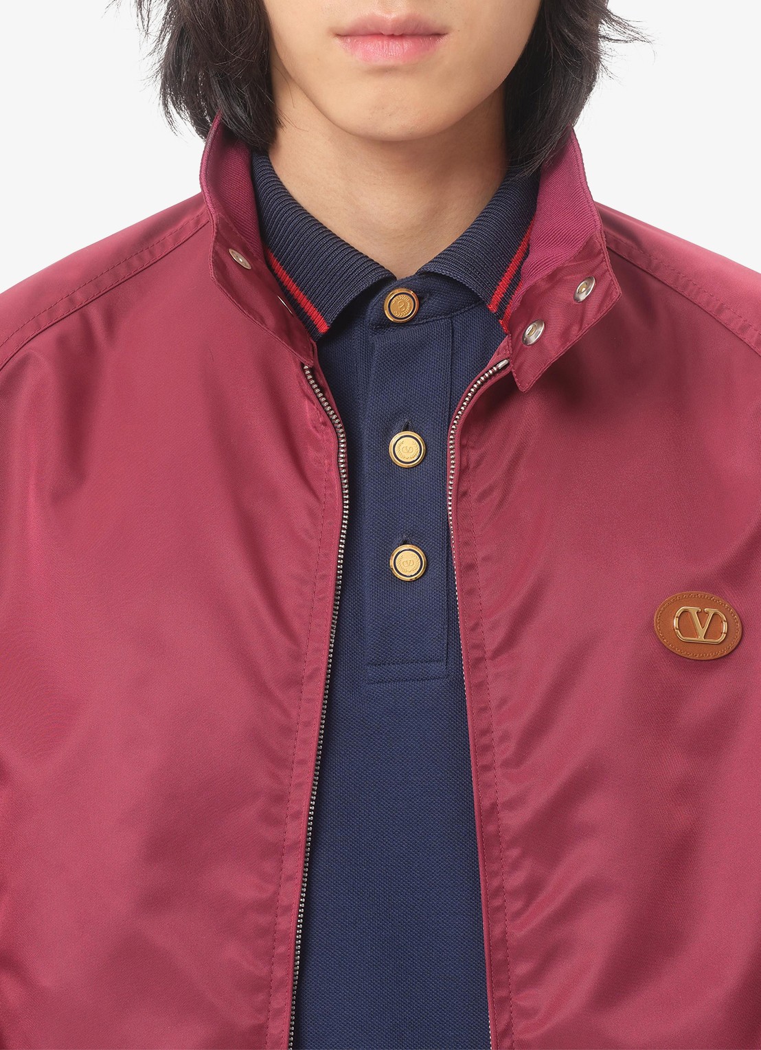 Valentino Garavani Regular fit polo met logoborduring - detail 6 donkerblauw