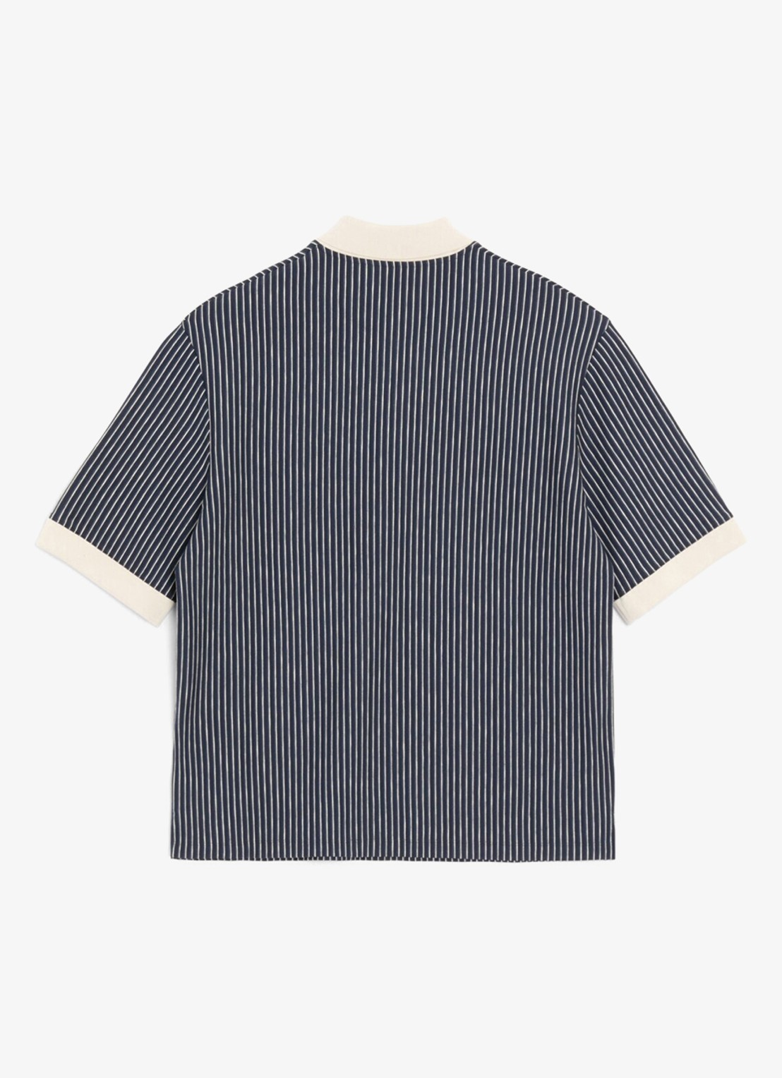 Valentino Garavani Regular fit polo met streepprint - achterkant 3 donkerblauw