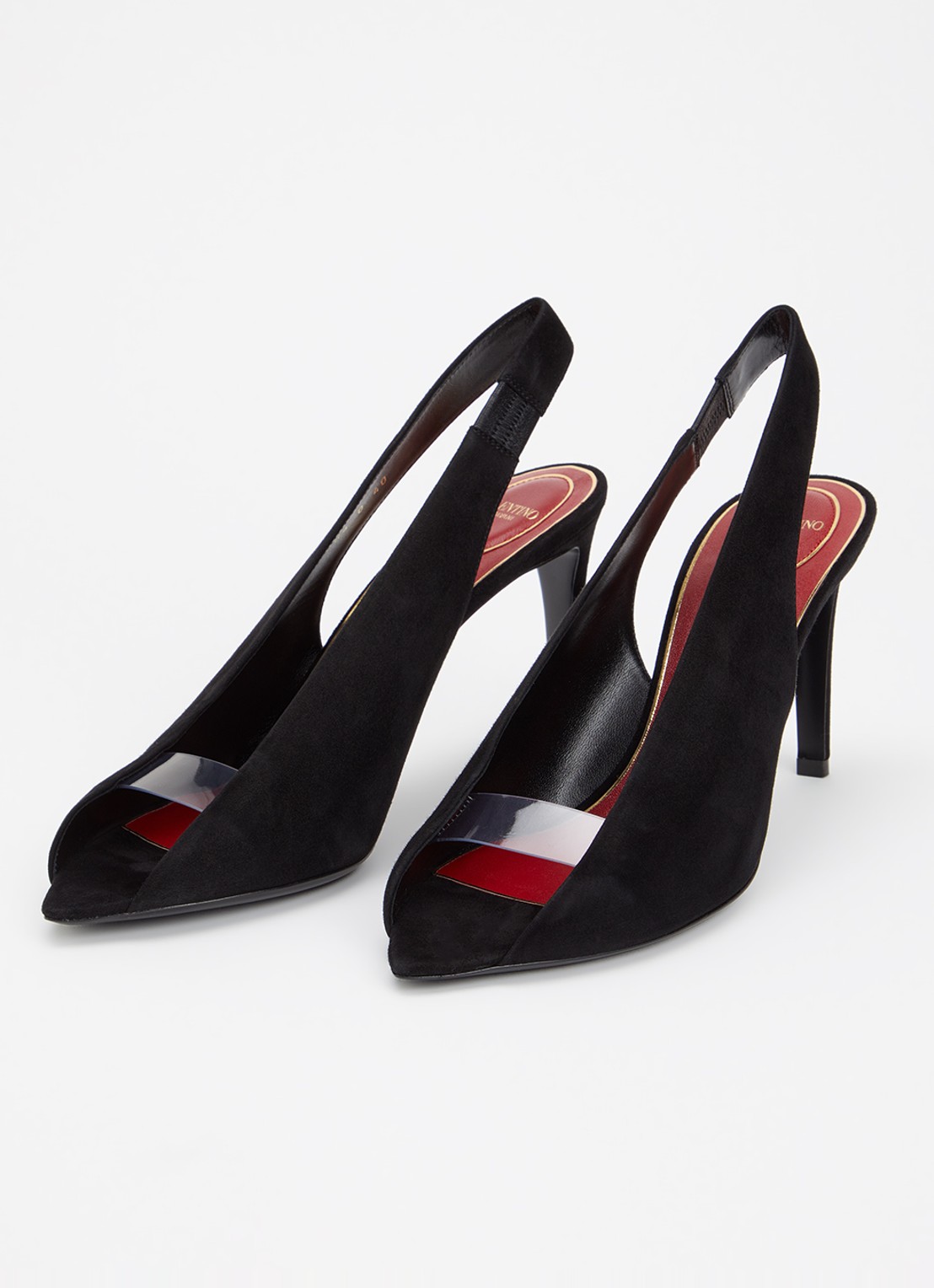 Valentino Garavani Révélé pump van suède - detail 2 zwart