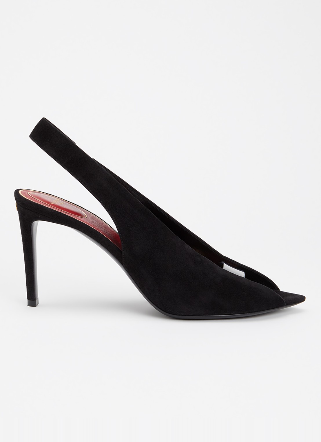 Valentino Garavani Révélé pump van suède - voorkant zwart