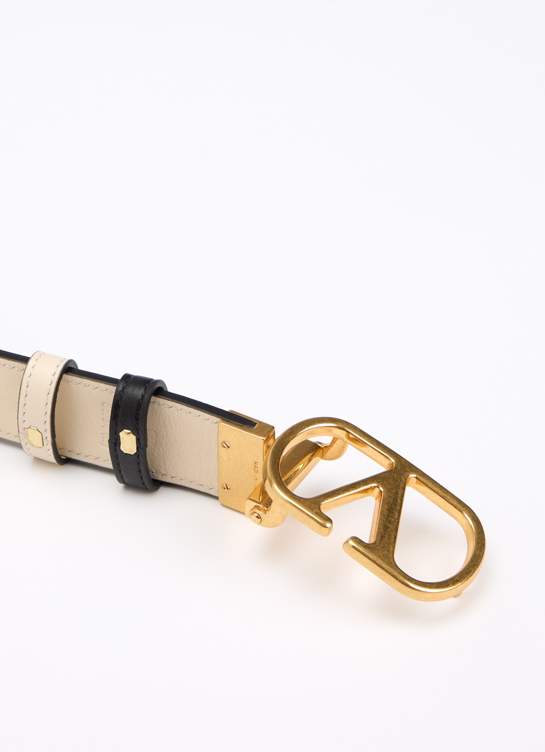 Valentino Garavani Reversible riem van kalfsleer - detail 2 ivoor