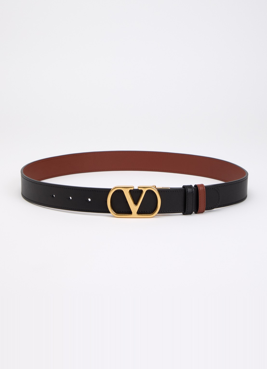 Valentino Garavani Reversible riem van kalfsleer - voorkant camel