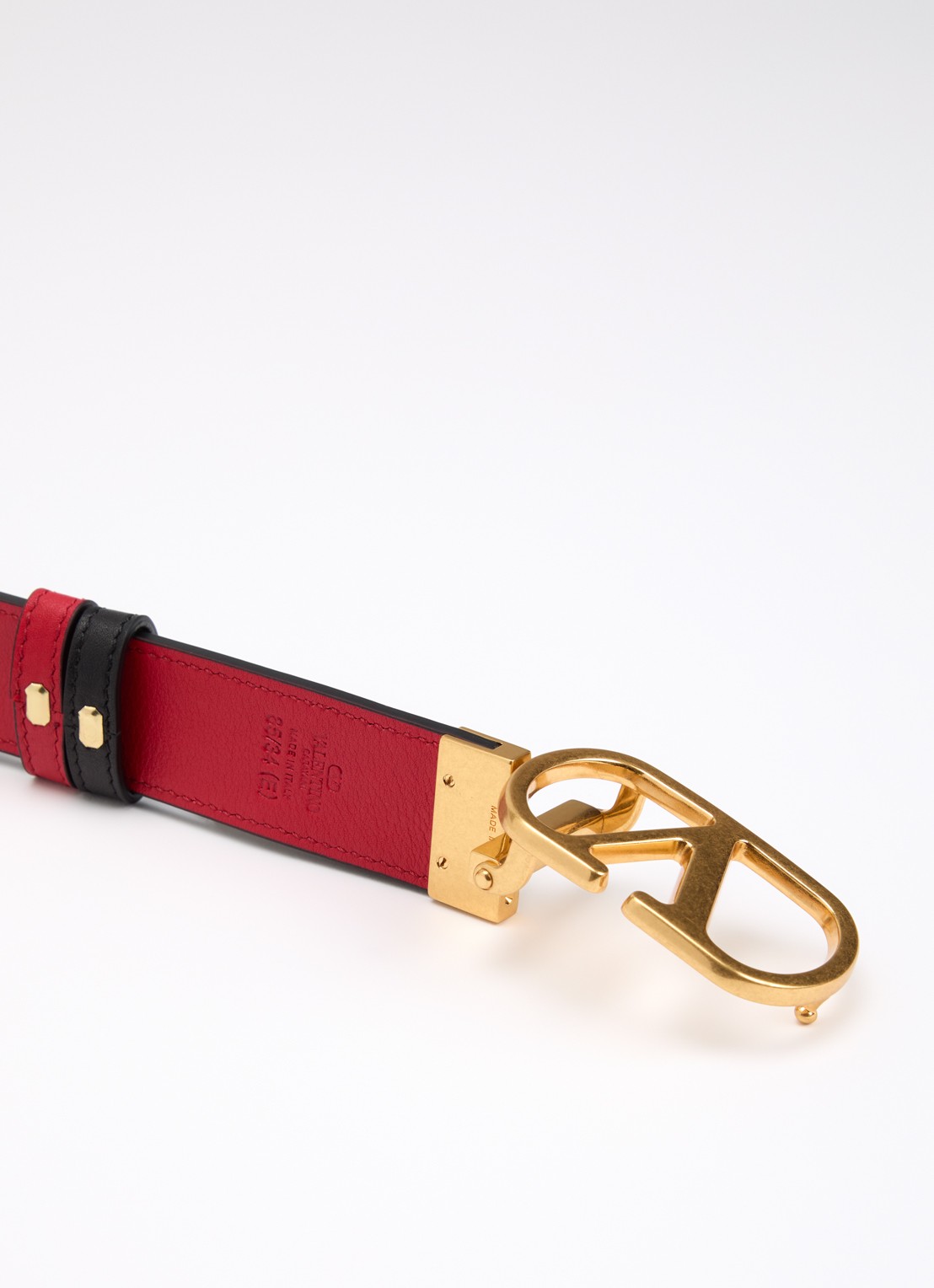Valentino Garavani Reversible riem van kalfsleer - detail 3 rood
