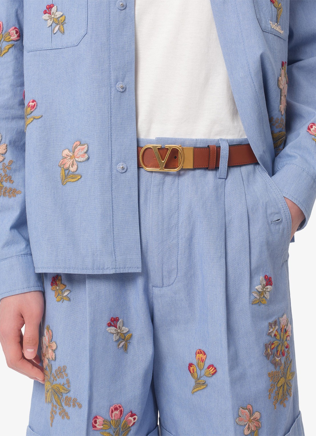 Valentino Garavani Reversible riem van kalfsleer - voorkant 2 bruin