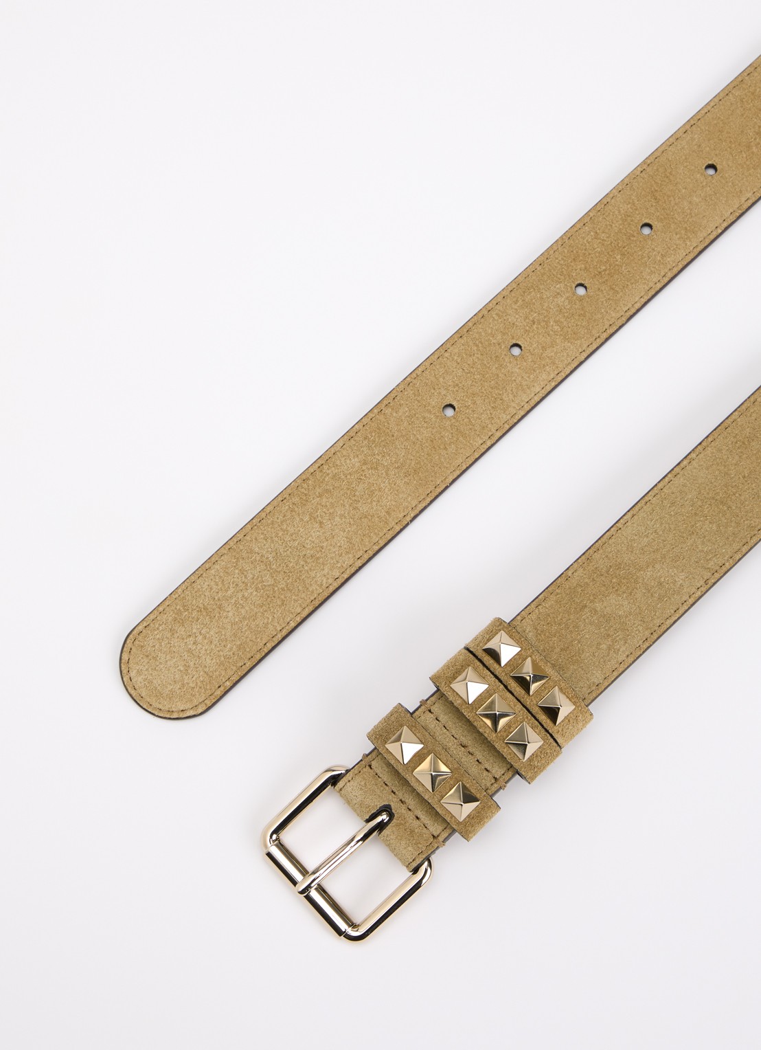 Valentino Garavani Riem van kalfssuède met studs - detail beige