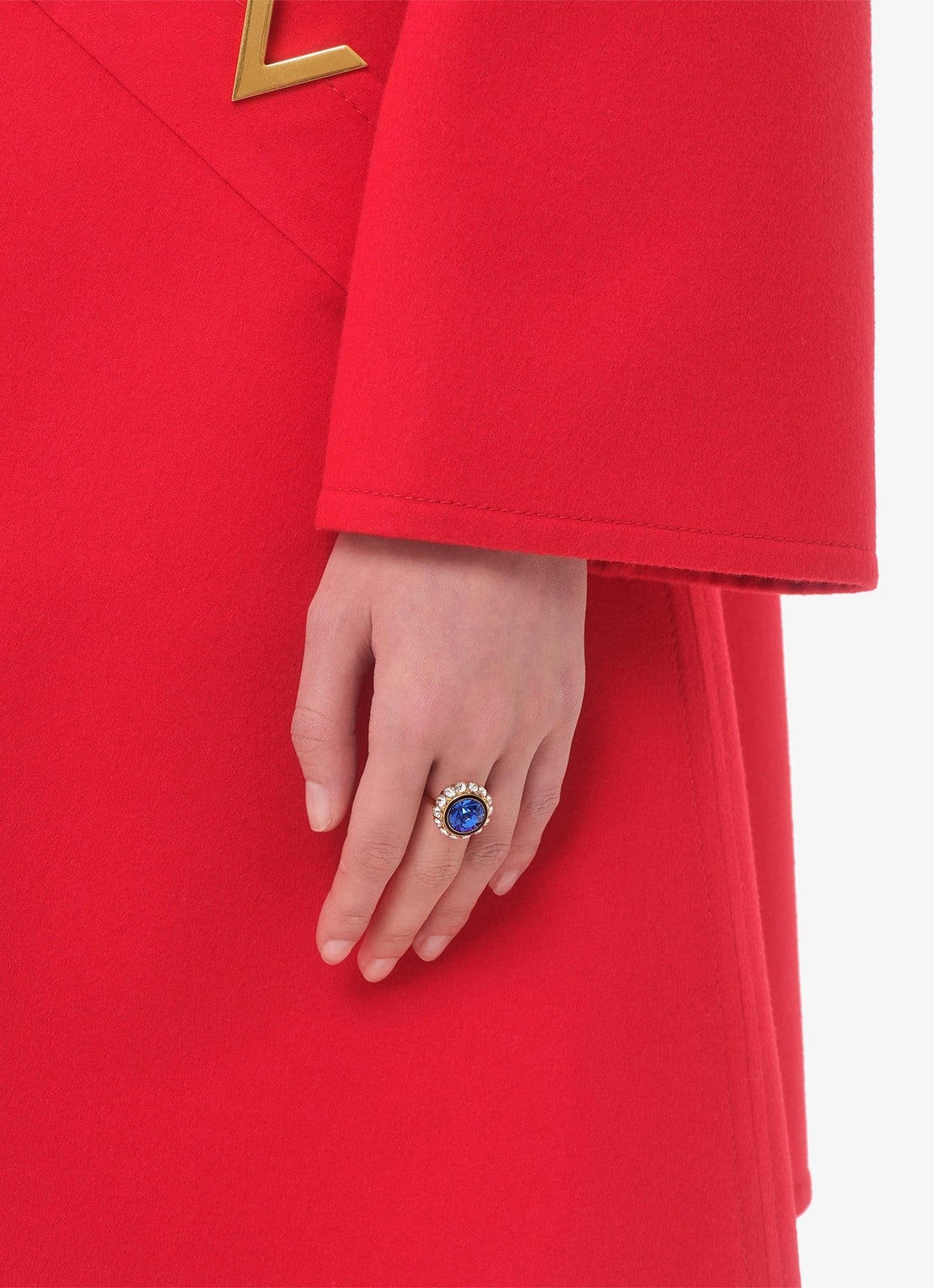 Valentino Garavani Ring met kristal - voorkant 2 blauw