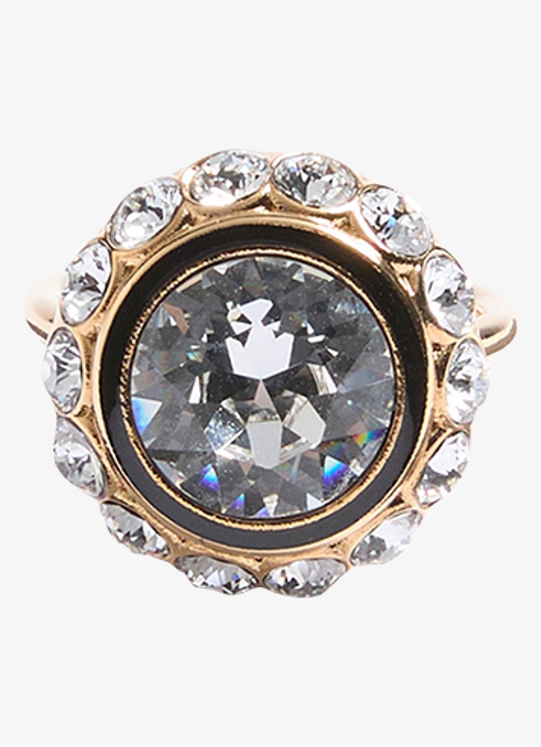Valentino Garavani Ring met kristal - voorkant 4 transparant