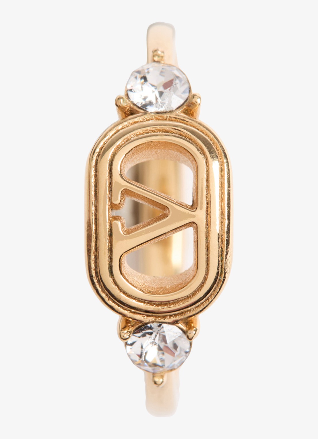 Valentino Garavani Ring met logo en kristal - detail 3 goud
