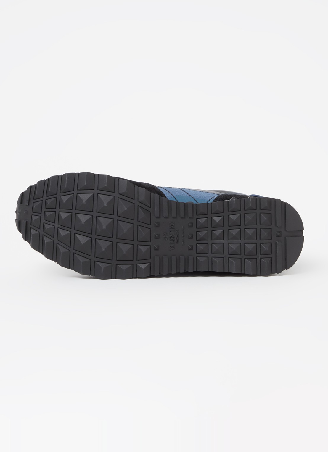 Valentino Garavani Rockrunner sneaker van leer met suède details - detail 5 blauw