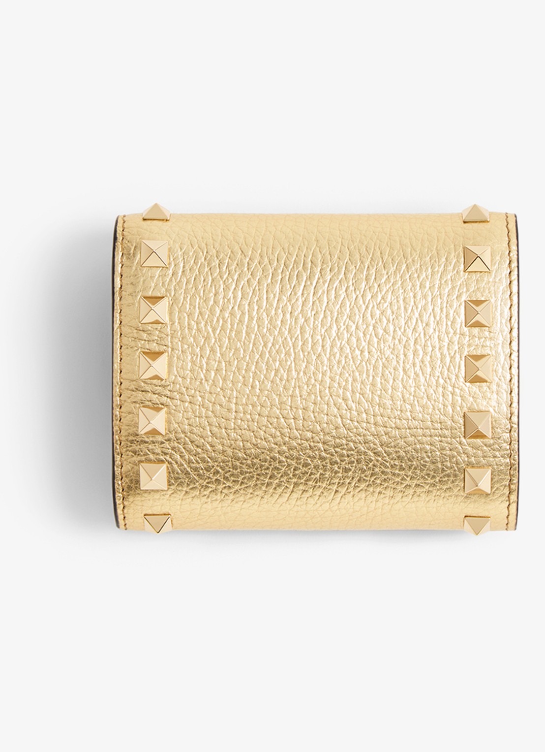 Valentino Garavani Rockstud portemonnee van kalfsleer met metallic finish - achterkant goud