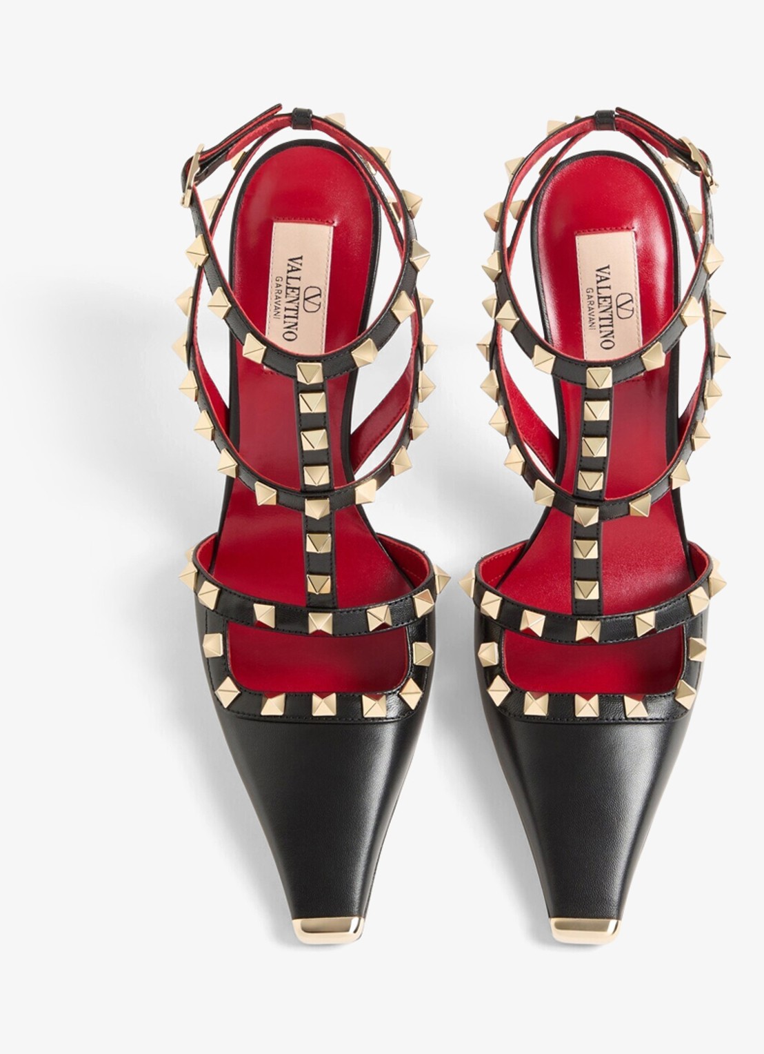 Valentino Garavani Rockstud sandalette van geitenleer met studs - detail 4 zwart