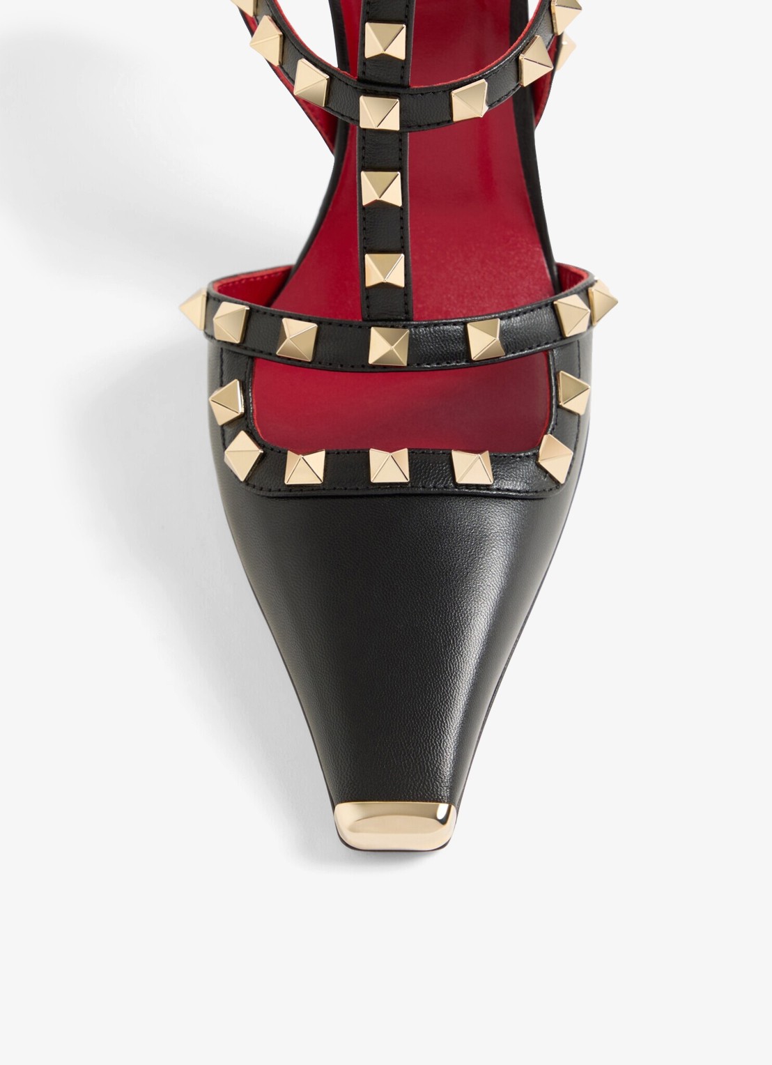 Valentino Garavani Rockstud sandalette van geitenleer met studs - detail 5 zwart