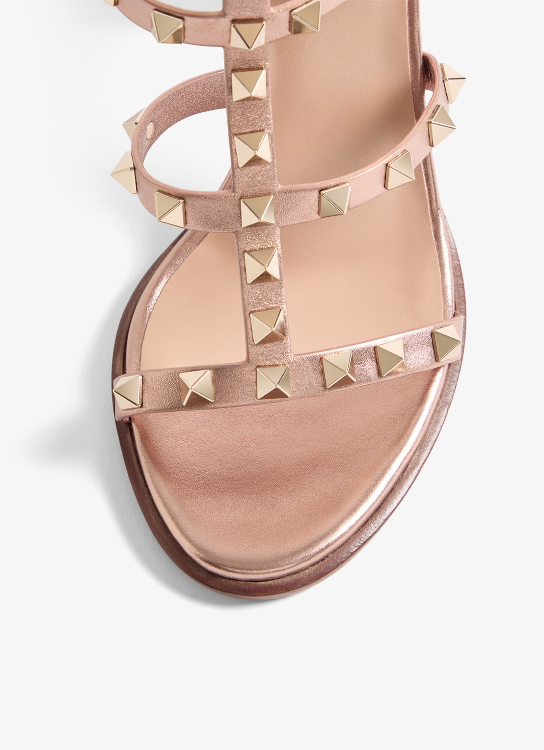 Valentino Garavani Rockstud sandalette van kalfsleer met studs - detail 5 oudroze