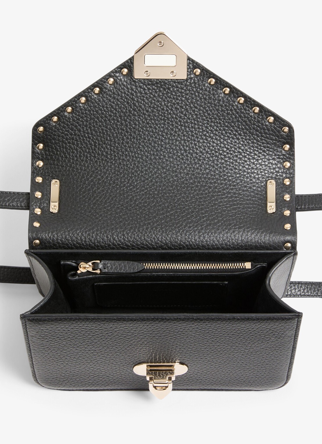 Valentino Garavani Rockstud Small schoudertas van kalfsleer - detail 3 zwart
