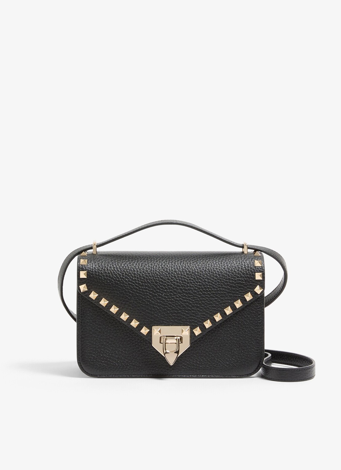 Valentino Garavani Rockstud Small schoudertas van kalfsleer - voorkant 5 zwart