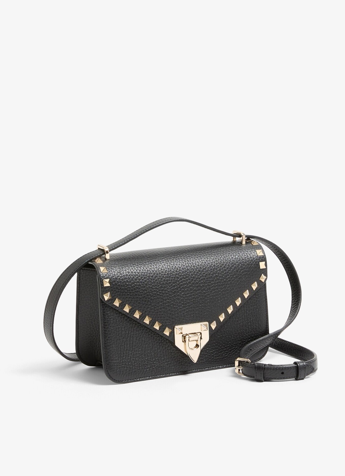 Valentino Garavani Rockstud Small schoudertas van kalfsleer - voorkant 6 zwart