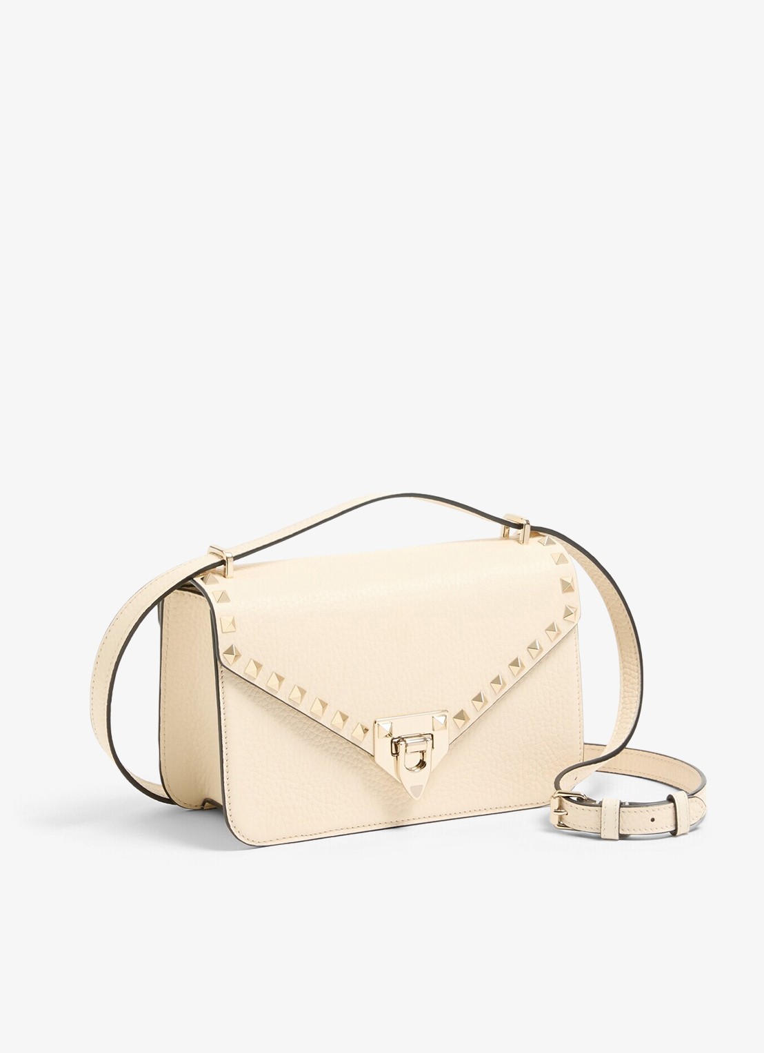 Valentino Garavani Rockstud Small schoudertas van kalfsleer - detail creme