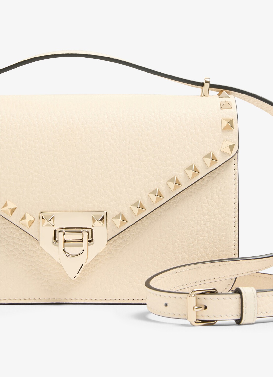 Valentino Garavani Rockstud Small schoudertas van kalfsleer - detail 4 creme