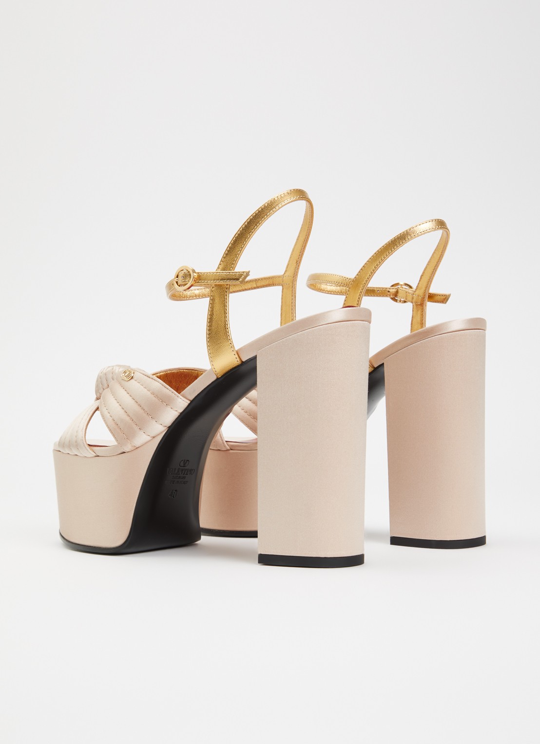 Valentino Garavani Sandalette met details van leer - achterkant 6 lichtroze